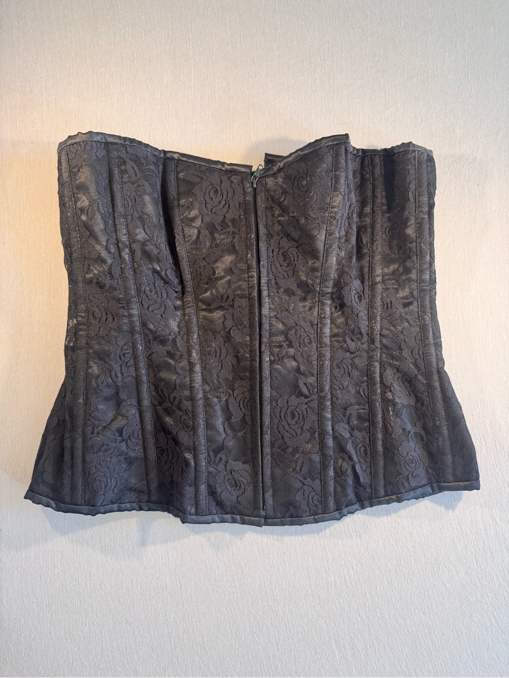 Lavish by Lavish Boned Corset - Black Lace-Up XXL
